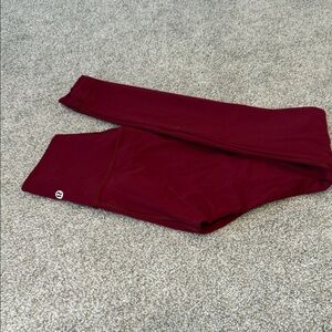 Lululemon Athletica Deep Red Wonder Under Leggings